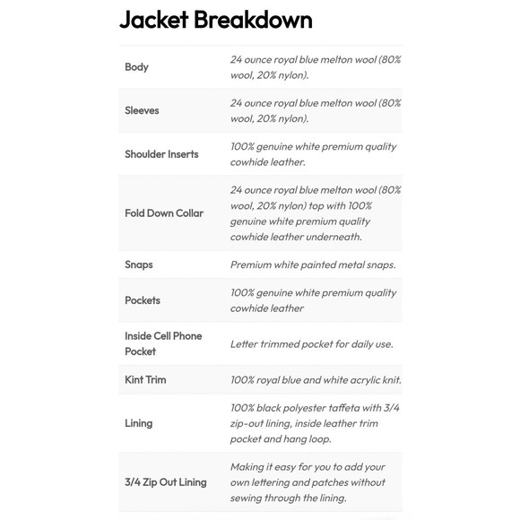 Vintage Stewart Strauss Letterman Varsity Jacket XS Blue And White [A18] - Picture 9 of 9